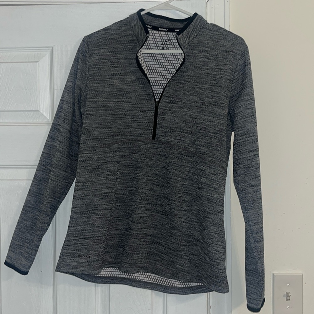 Nike Golf Grey/Black/White Quarter Zip Size L
